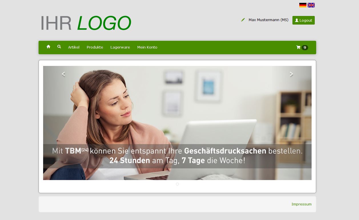 Startseite TBM24 Onlineshop - Druck & Medien Dienstleister